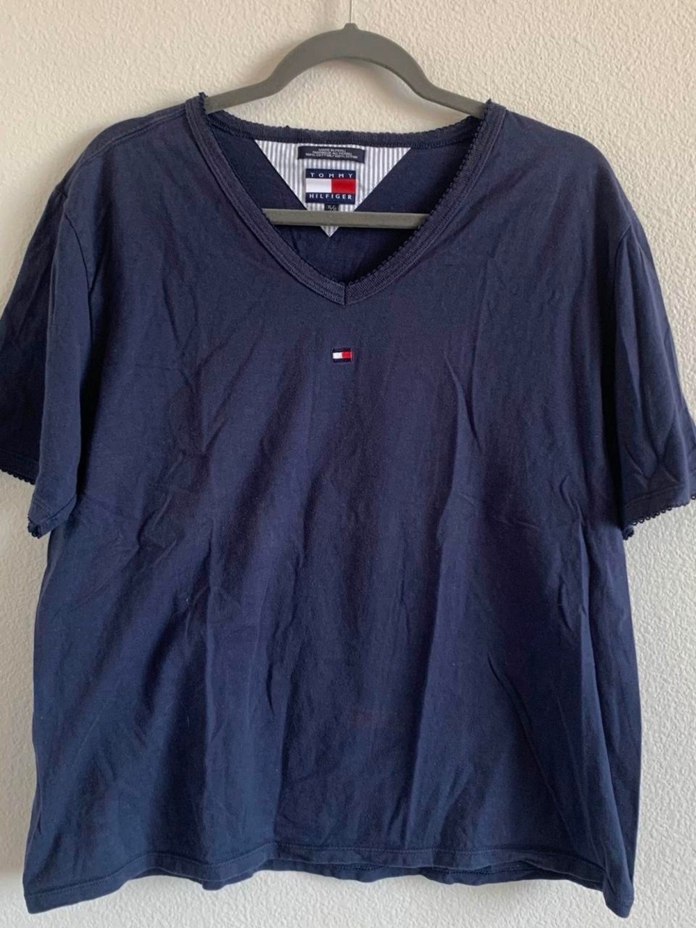 Tommy Hilfiger Navy V-Neck Short Sleeve Shirt